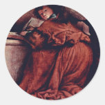 Enthroned Madonna With Angels And Saints Left: St. Round Sticker