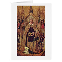 Enthroned St.Dominic By Bartolome Bermejo Card