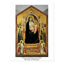 Enthroned Virgin And Child By Giotto Di Bondone postcards