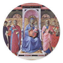 Enthroned Virgin And Child With Saints Round Sticker