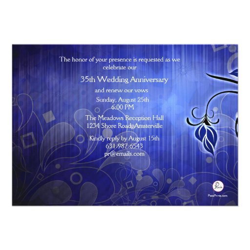 Enthusiastic Blue - Anniversary Invitation