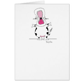 ENTHUSIASTIC COW GREETING CARD