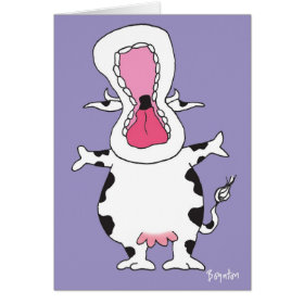 ENTHUSIASTIC COW Thank You Greeting Card