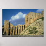 Entrance bridge and moat, The Citadel, Aleppo, Syr Print