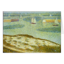 Entrance to Port-en-Bessin by Georges Seurat Greeting Cards