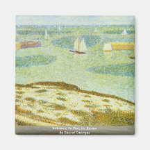 Entrance To Port-En-Bessin By Seurat Georges Refrigerator Magnet