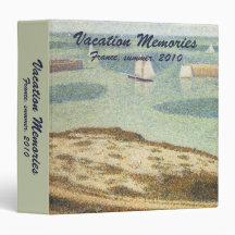 Entrance to the Harbor, Seurat Vintage Pointillism 3 Ring Binders