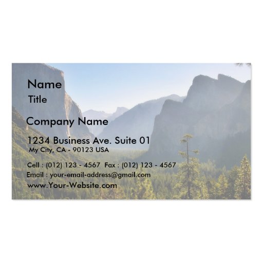 Entrance To The Yosemite Valley Business Card Templates (front side)