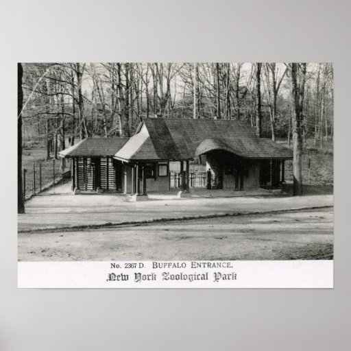 Entrance, Zoological Park, NY 1906 Vintage Poster