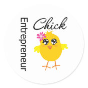 Entrepreneur Chick Classic Round Sticker