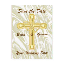 Entwined Gold Hearts and Cross postcards