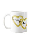 Entwined Gold Hearts Bride and Groom mugs by AuntBetsy Entwined Gold Hearts Bride and Groom mugs