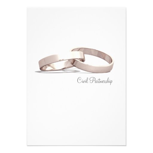 Entwined Gold Rings BL- Civil Partnership Invite