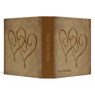 Entwined Hearts Aged Look Binder Notebook