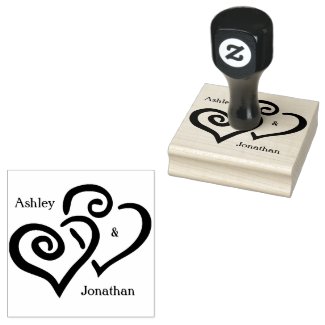 Entwined Hearts Design Wooden Stamp