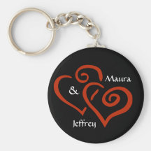 Entwined Hearts Keychain with Customizable Text