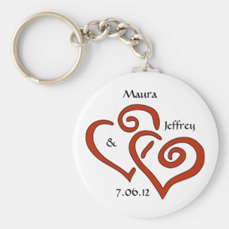 Entwined Hearts Keychain with Customizable Text