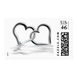 Entwined Silver Hearts Love stamps