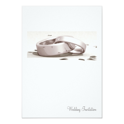 Entwined rings wedding invitations