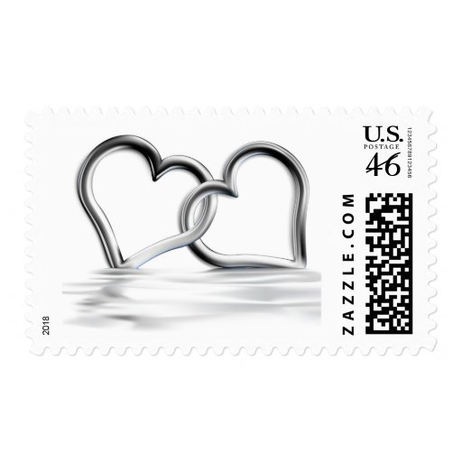 Entwined Silver Hearts Love stamps