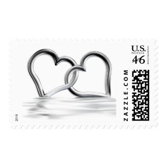 Entwined Silver Hearts Love stamps