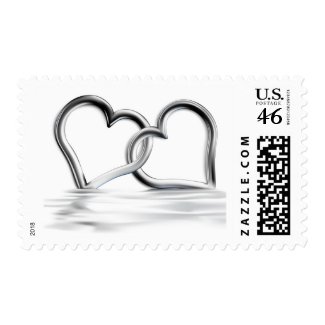 Entwined Silver Hearts Love stamps stamp