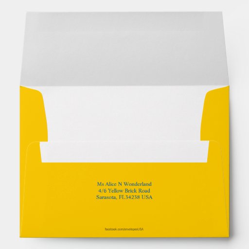 Envelope A7 Mellow Yellow Return Address Zazzle