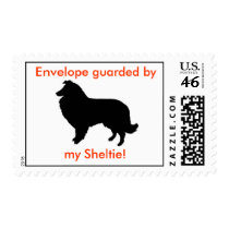 Envelope guarded by my Sheltie postage by Blueglass74 Envelope guarded by my Sheltie postage