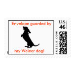 Envelope guarded by my Weiner Dog! postage