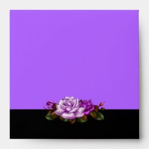 Envelope Purple Mauve Pink Roses Black envelopes