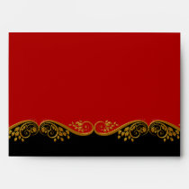 Envelope Red Black Gold Ornate Elegant envelopes