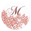 Envelope Seal Flowering Dogwood M Monogram Wedding stickers by TDSwhite_Wedding Envelope Seal Flowering Dogwood M Monogram Wedding stickers