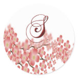 Envelope Seal Flowering Dogwood S Monogram Wedding Round Stickers