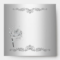 Envelope Silver White Mask Masquerade envelopes