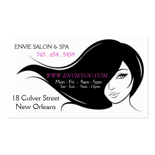 Envie - Hair Salon Business Card (back side)