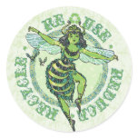 Enviro Green Bee Earth Day Gear Round Stickers