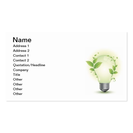 Environment Lightbulb3 Business Card