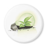 Environment Lightbulb greens plants soil causes en Fridge Magnet