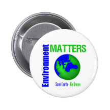 Environment Matters Save Earth Go Green Button