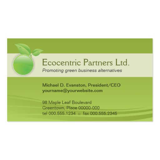 Environmental Company Business Card (front side)