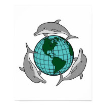 environmental globe and dolphins design posters by doonidesignsanimals environmental globe and dolphins design posters