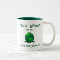 Environmental Green Frog Coffee or Tea Mug by jamiecreates1 Environmental Green Frog Coffee or Tea Mug