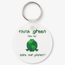 Environmental Green Frog Keychain