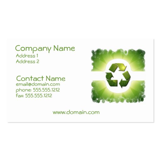 Environmental Issues Business Card (front side)