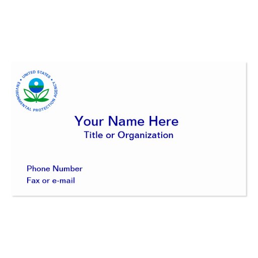 Environmental Protection Agency Business Card Template (front side)