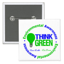 Environmental THINK GREEN Bulb Buttons