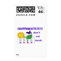 ENVIRONMENTALISTS DON'T EAT MEAT postage by fruitandveggie ENVIRONMENTALISTS DON'T EAT MEAT postage