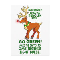 Environmentally Conscious Rudolph postcards