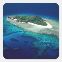 Eori Island, Mamanuca Islands, Fiji - aerial Stickers