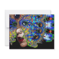 EPHEMERAL halloween masquerade ball, blue mask Personalized Invite